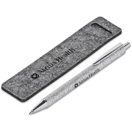 Sparkle Ball Pen In Felt Pouch Branded